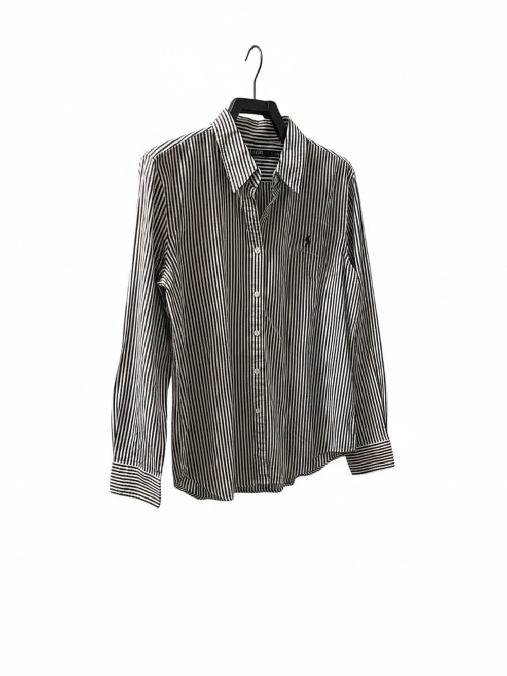 Lauren by Ralph Lauren maroon and White Striped Shirt